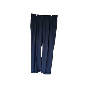 J.M.‎ Haggar Dress Pants Mens 36x32 Premium Comfort Classic Fit Navy Cuffed